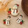 Brincos Broche Boneco de Neve Sunshine Retro Sensação de Alto Padrão Anel Flor de Óleo Pintada Brincalhão Fofo