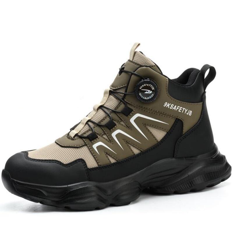 Rotation button Work Safety Men Steel Toe Anti smash puncture Protective Size 47 for Adult Men Suitable for Daily Wear