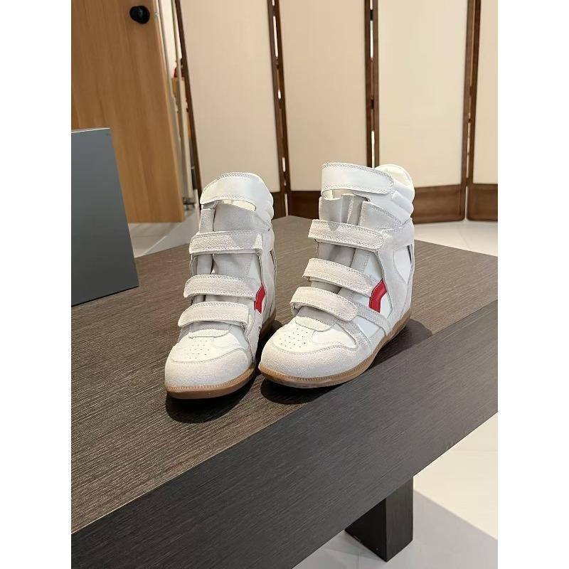 Women's HighWedge Sneakers Inner Height Increasing Patchwork Casual Board Shoes Fall Daily Ankle Boots
