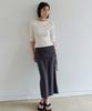 Awi String Shirred Jersey Skirt_Dark Gray