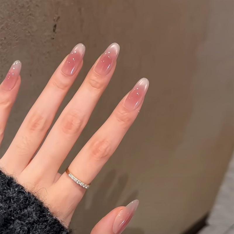 Noste nehty Advanced Kočičí oko Kamínky Francouzská Ručně dělaná Manikúra Nehtová fólie Spice Girl Čistá Touha Umělé nehty