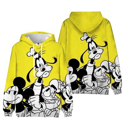 Moletom Disney Moda Goofy Bolso Blusão Fofo para Meninas Moletom Feminino Desenho Animado Moletom