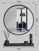 Mirror With Shelf 70Cm Black