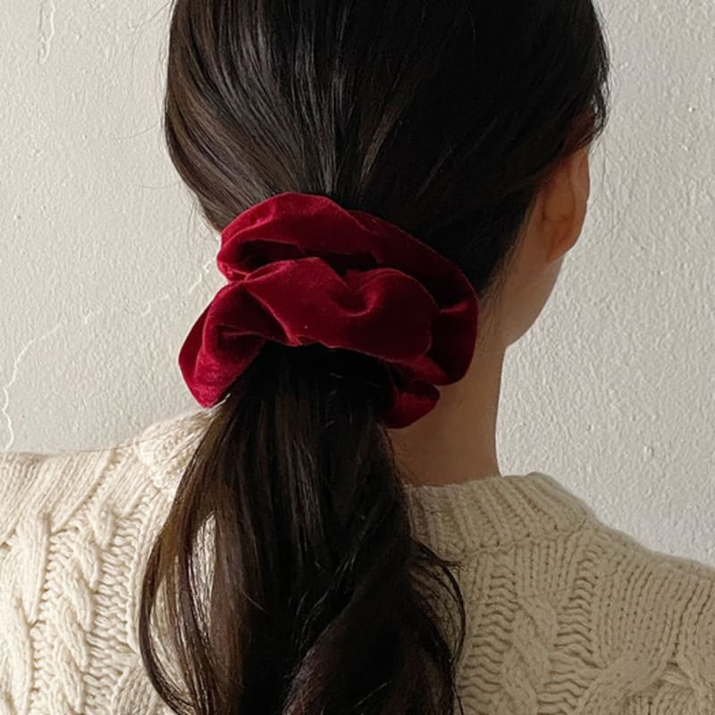 oar Vintage Velvet Volume Scrunchie[Red]