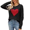 New autumn and winter loose love embroidery round neck pullover long sleeve knitted sweater women's wholesale