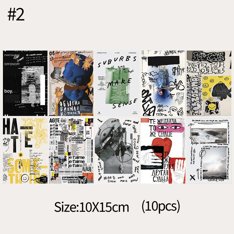 15pcs/set INS Postcards Vintage Decorative Card Photo Props Diy Wall Background Home Decoration Bedroom Wall Sticker Posters