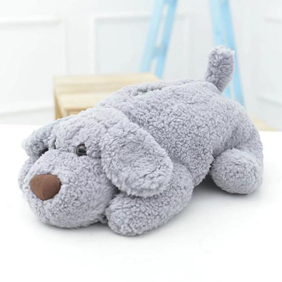 Large Size Elastic Band Tissue Box Cover Cute Plush Teddy Dog Shape Paper Container Case Home Accessories