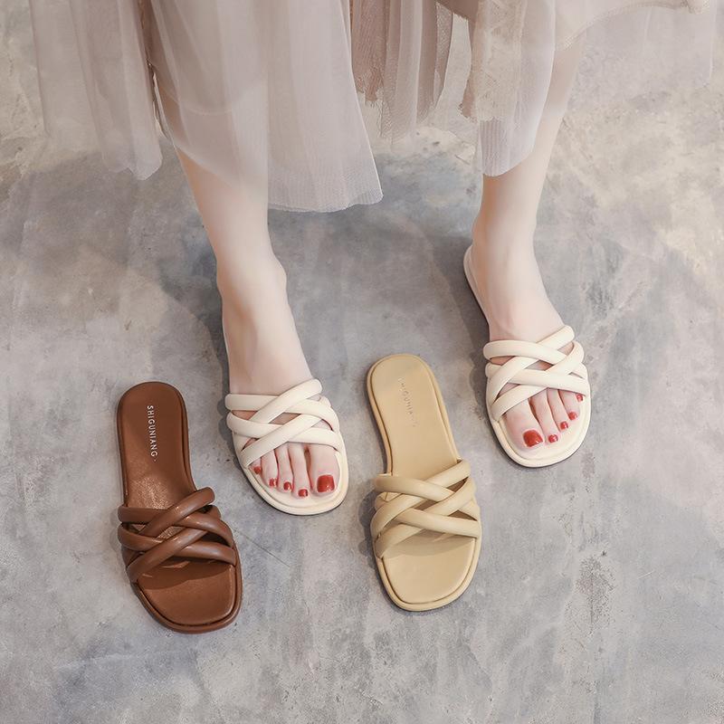7468-22 Soft-soled Slippers Women's Summer Wear 2025 New Summer Pregnant Women's Flat-bottomed Cool Slippers