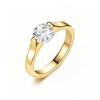 18K Gold Plated Stainless Steel Ring Set: Women's Luxury Fashion with Colored Diamond Inlays.