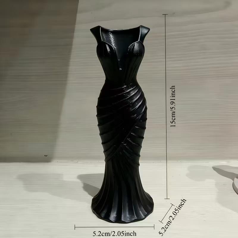 Kleidförmige 3D-gedruckte Blumenvase Verdrehtes Design Minimalistischer Stil Elegante Kleidervase Blumendekoration
