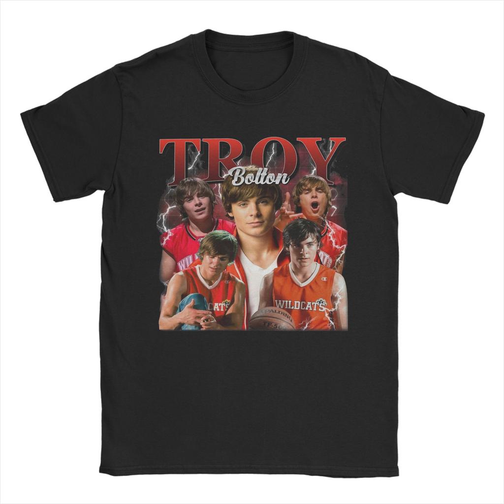 Men Vintage Troy Bolton The Musical T Shirts  Cotton Clothing Vintage Short Sleeve Round Collar Tee Shirt Gift Idea TShirt