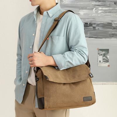 Fashion Trend Casual Shoulder Bag Multi-functional Lightweight Men's Bag Canvas Large Capacity Crossbody Bag