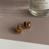 Love oval geometric earrings Maillard fashion high-end stud earrings niche temperament light luxury earrings