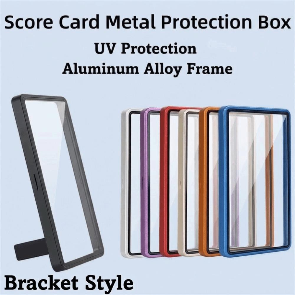 2-in-1 /CGC Graded Card Protective Box with Stand UV Protection Metal Magnetic Case Durable Double-sided Glass