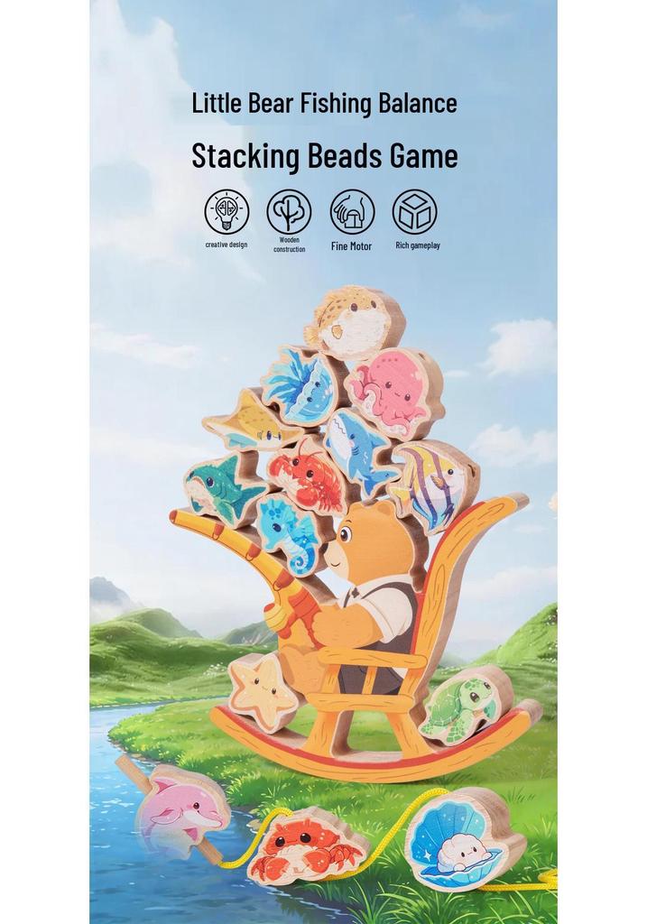 Little Bear Fishing Stacking Blocks - Educational Toy for Children