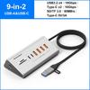 10Gbps USB 3.2 Docking Station Hub Type C Splitter Data Transfer Adapter with Card Reader Multi 7/8 Ports Switch For PC Laptop