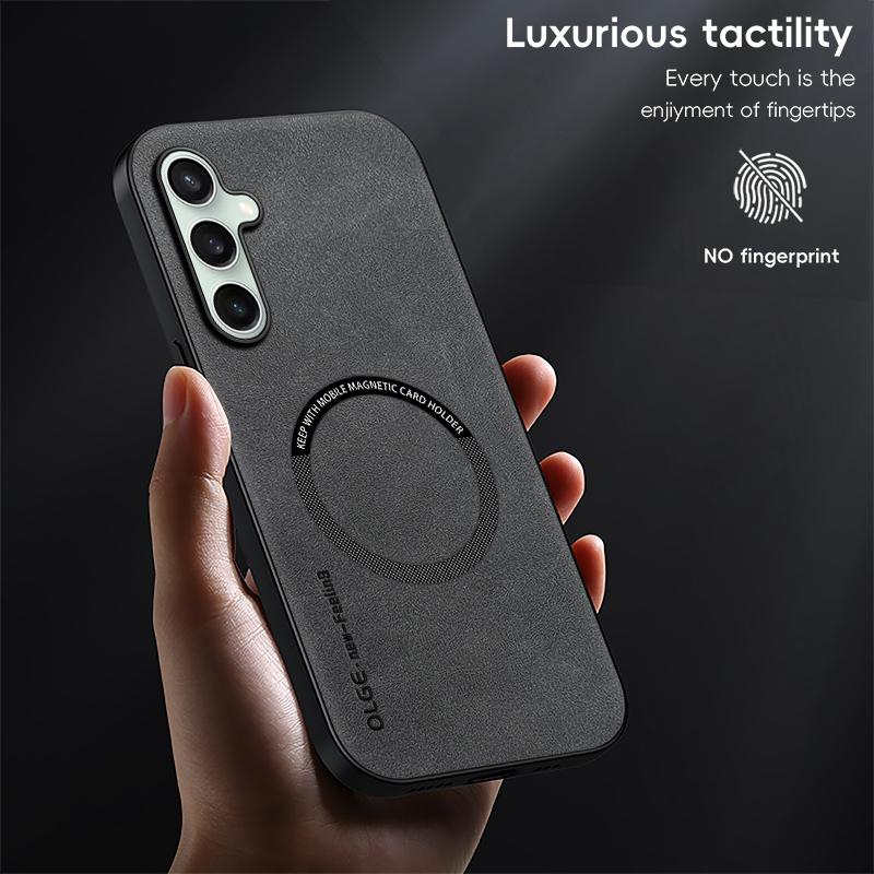 Leather Magnetic Phone Case For Samsung Galaxy A55 A56 A36 A54 A53 A52 A14 A24 A32 A33 A34 A35 A25 A26 A15 A16 5G Matte Cover