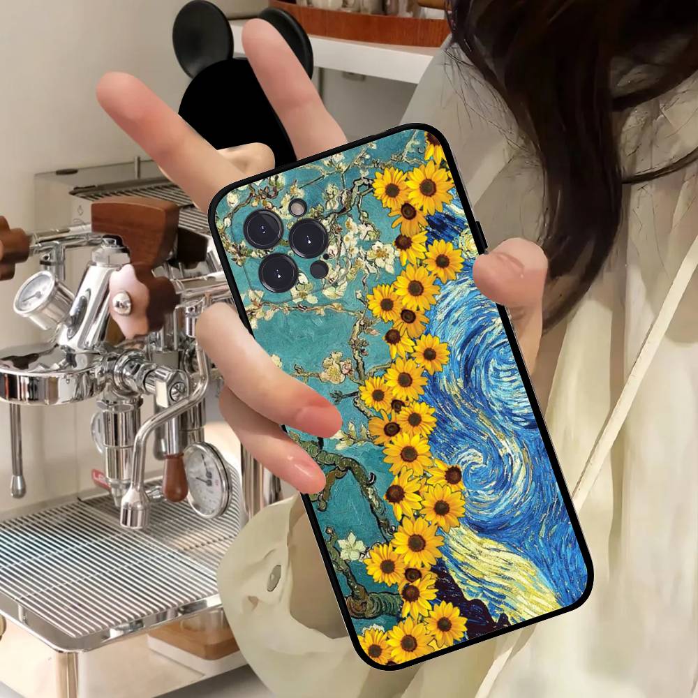 Van Gogh Cartoon Art Phone Case For IPhone 17 16 15 14 11 12 13 Mini Pro XS Max Plus Funda Shell