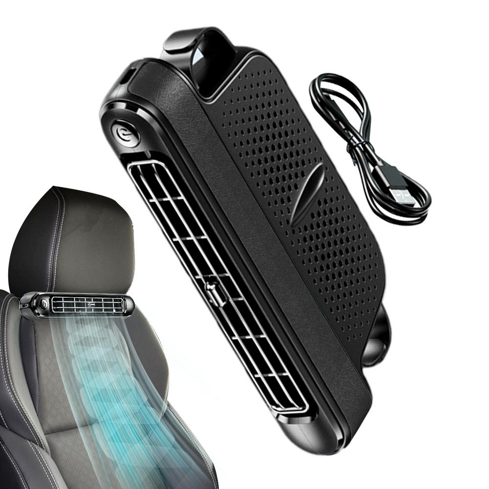 Front Seat Cooling Fan USB Powered Bladeless Car Headrest Fan 3 Speeds Adjustable Powerful Fan For Automotive Interior Fits Car