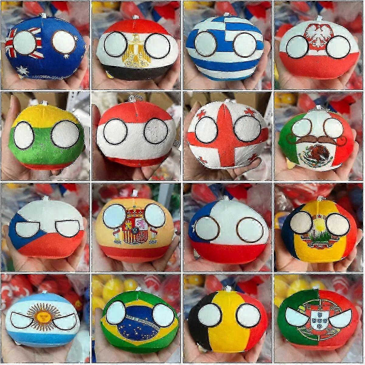 70 Stil 10cm Country Ball Plüschtiere Polandball Anhänger Country Balls Deko Countryball Stoffpuppe Weihnachtsgeschenk Für Kinder 25-26