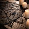 Spider Web Tablecloth Fireplace Scarf Disposable Bat Spider Table Runner Lampshade Decorative Lace for Party Home Decor