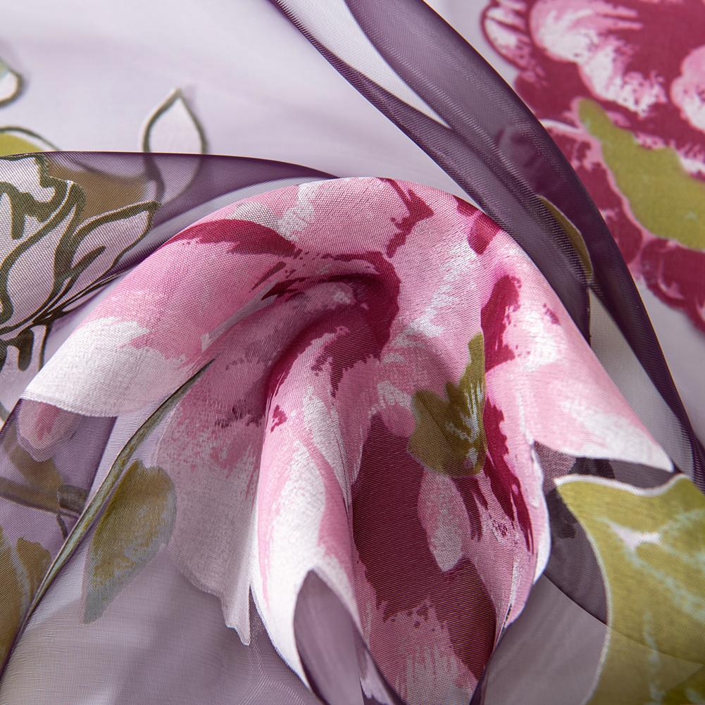1PC Modern Fashionable Retro Peony Printed Transparent Sheer Window Curtain for Living Room Bedroom Home Decor Nuan Series