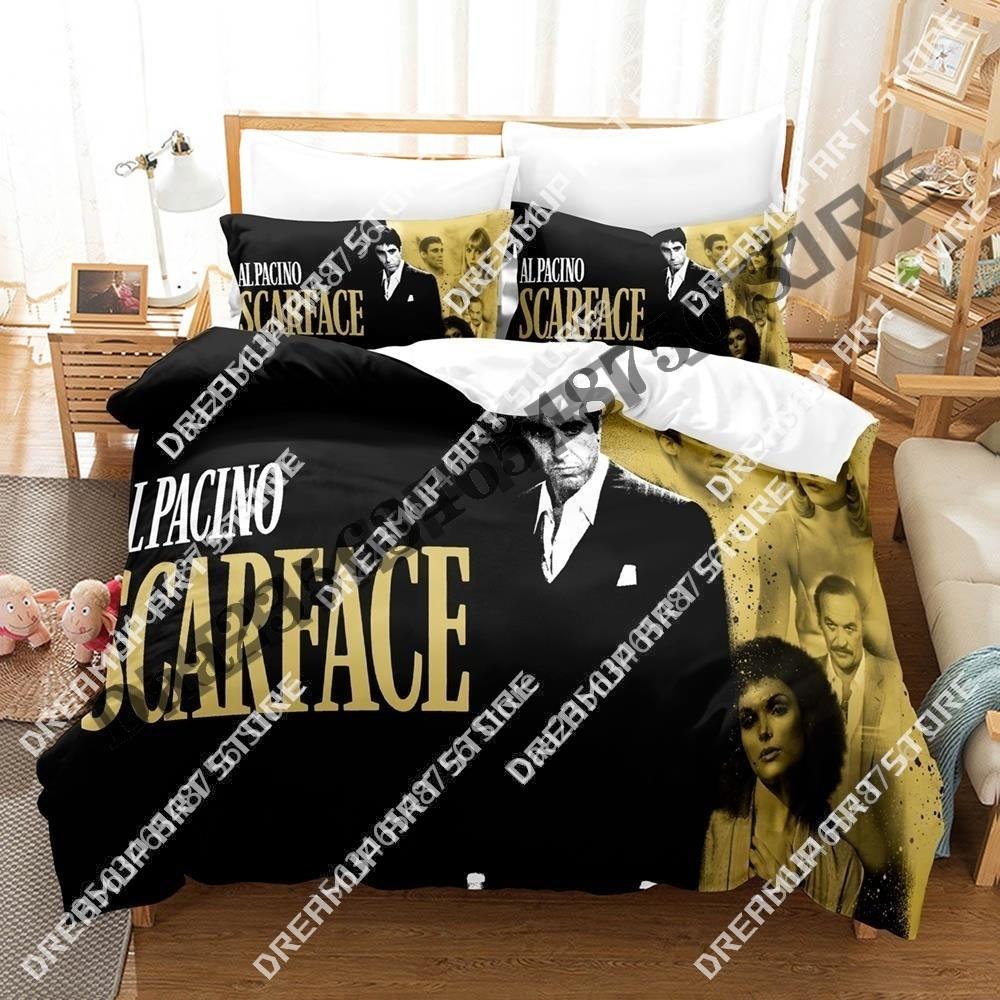 3D Print SCARFACE MOVIE Bedding Set Single Twin Full Queen King Size Bed Set Adult Kid Bedroom Duvetcover Sets