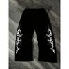Women Men Straight Leg Wide Leg Trousers Casual Vintage Streetwear Oversized Loose Straight Pants Fleece Punk