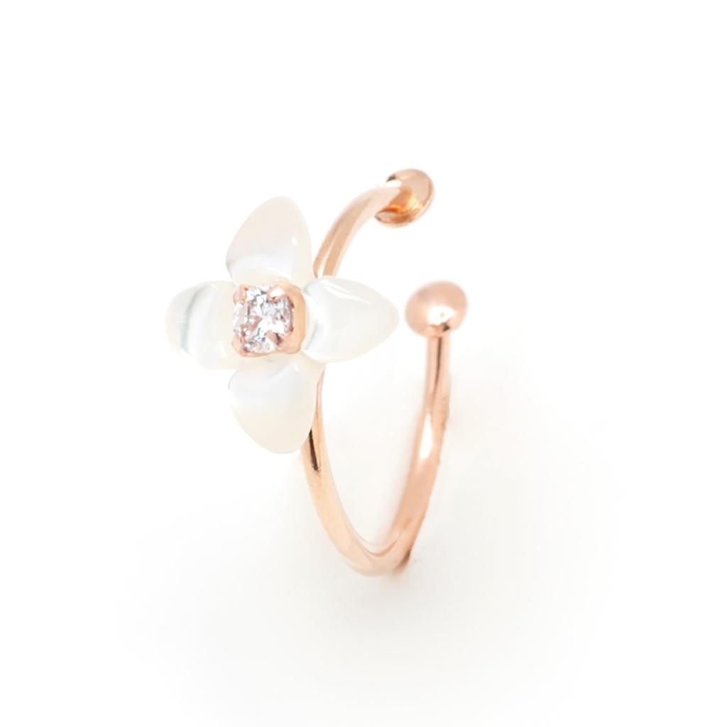 [Official] ESTELLE [WEB Exclusive] Women's Ear Cuff In 10K Pink Gold, November Birth Flower, Buvaria (0294-0025-0000-0000)