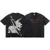 Trendy Berserk Anime Graphic T-shirt For Men's Clothing Hip Hop Y2k Washed Oversized T Shirt Short Sleeve Pure Cotton Tees Tops
