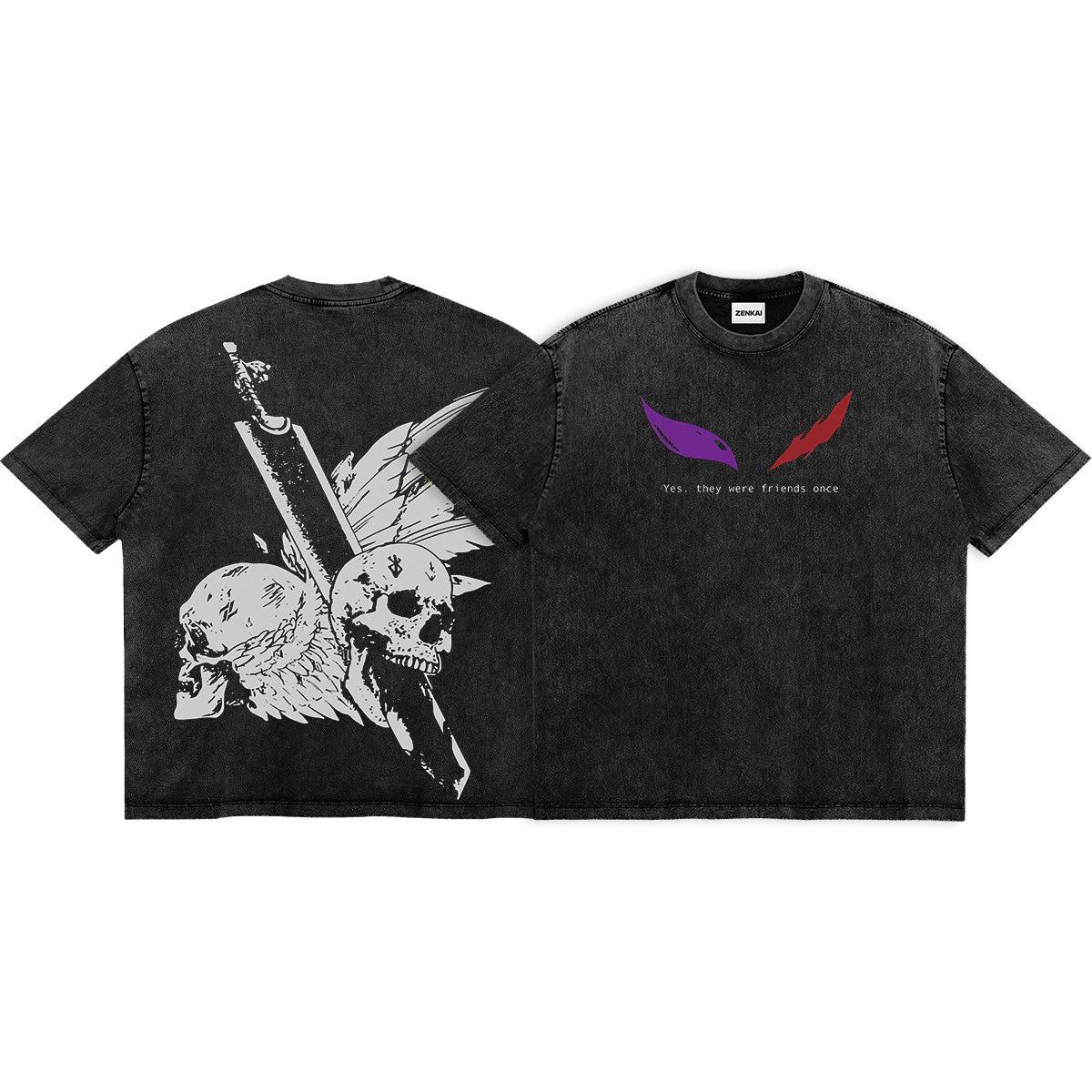 

Trendy Berserk Anime Graphic T-shirt For Men s Clothing Hip Hop Y2k Washed Oversized T Shirt Short Sleeve Pure Cotton Tees Tops S чёрный