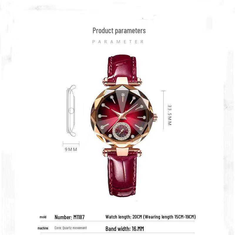 Elegant Ladies' Quartz Watch with Diamond Accents, Durable Glass, and Steel Band
