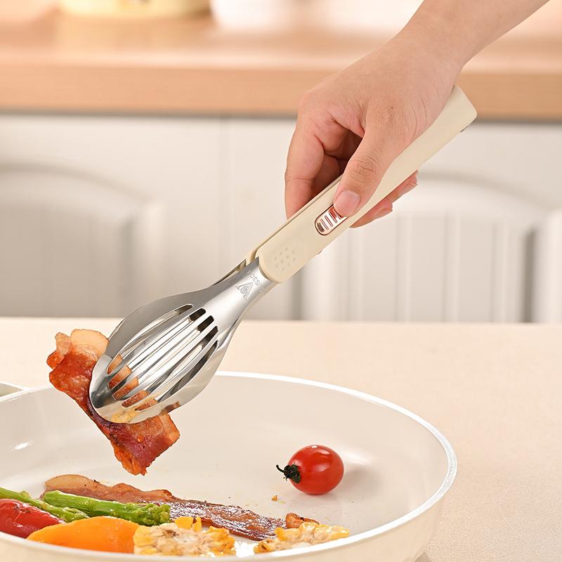 Stainless Steel Food Tongs Household Kitchen Thickened Heat-resistant Steak Tongs Food Buffet Barbecue Roasted Meat Bread Clips