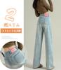 JINJUDUO Loose Fit Wide Leg Denim Plus High Baggy Size 2XL Women's Jeans, Size, Waist, Pants, Casual, Stylish, Slimming, Spring, Summer, Autumn,