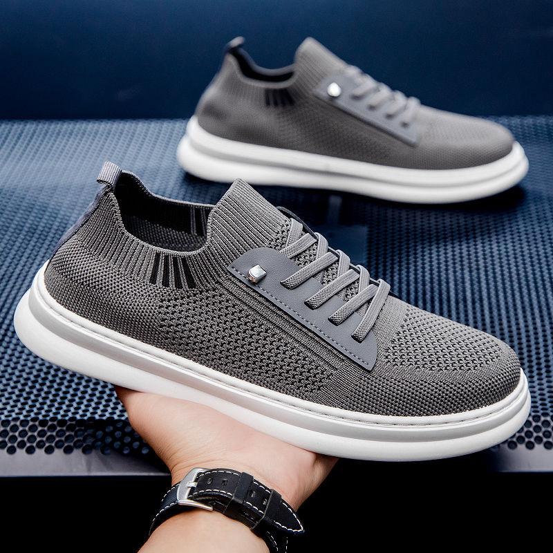 Men's Shoes Spring and Autumn New Fly-woven Mesh Breathable Student Tide Shoes Casual Wear-resistant Sports Shoes One Pedal