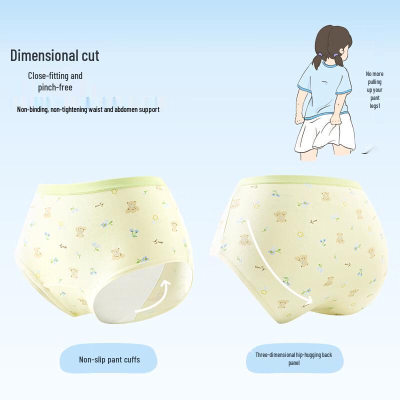 Girls' Antibacterial Cotton Period Briefs