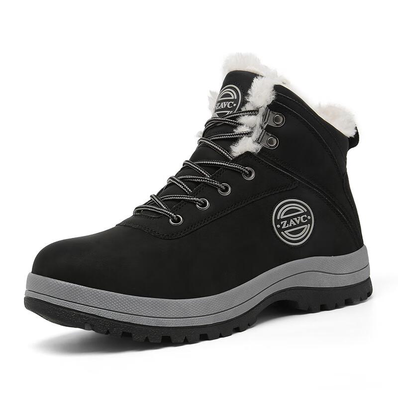 

ANZUEN Men s High-Top Waterproof Winter Snow Boots 46