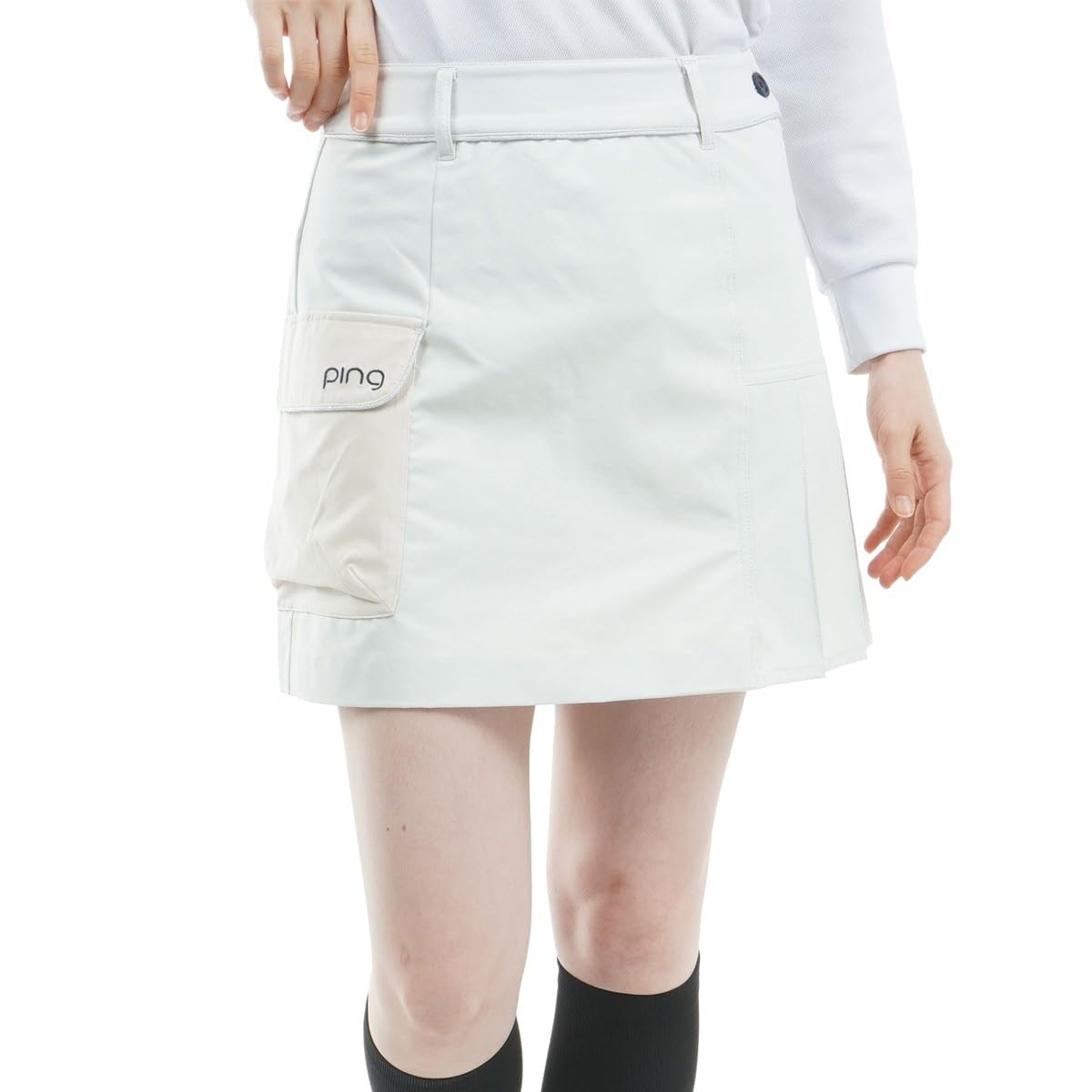 

[Pin Apparel] Женская юбка с сохранением тепла (Растяжение во всех направлениях с грузовыми карманами) Защита от холода для гольфа 622-4234800 030Белый S