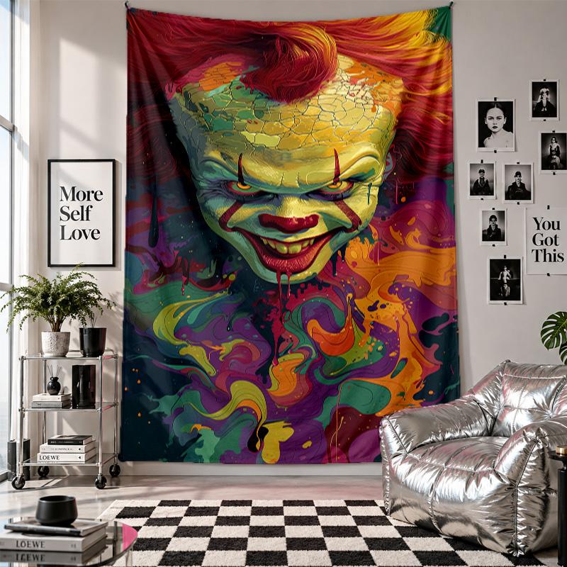 Wall TapestryIT Pennywise Art Hanging Cloth Decorative Background Cover for Room Decoration