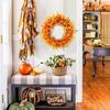 Yousheng Artificial Flower Wreath for Front Door Rustic Floral Wreath Decoration for Fall Autumn Farmhouse Porch Patio Garden Wall Indoor Outdoor