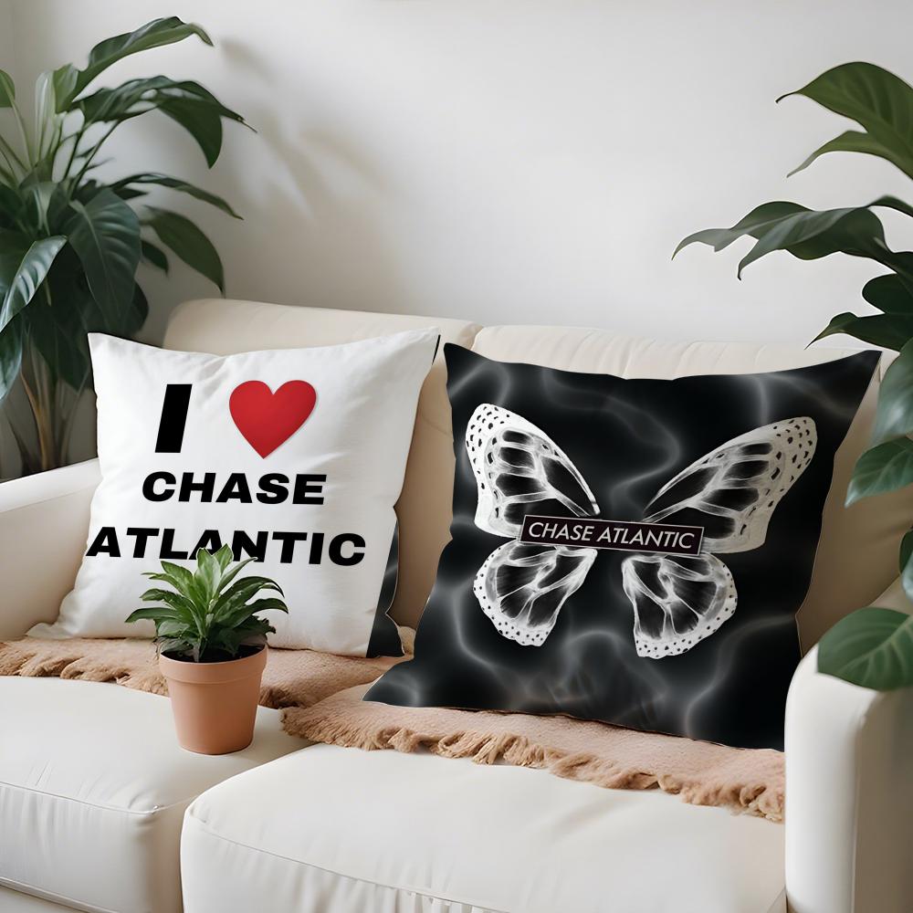 Moda Rock Band Chase Atlantic Federa per cuscino Antiacaro Cuscino Cerniera invisibile Peluche corto setoso Copricuscino per divano