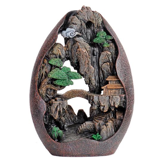 

Горная река в форме чайного домика с водопадом, курильница с обратным потоком, керамическая курильница 1