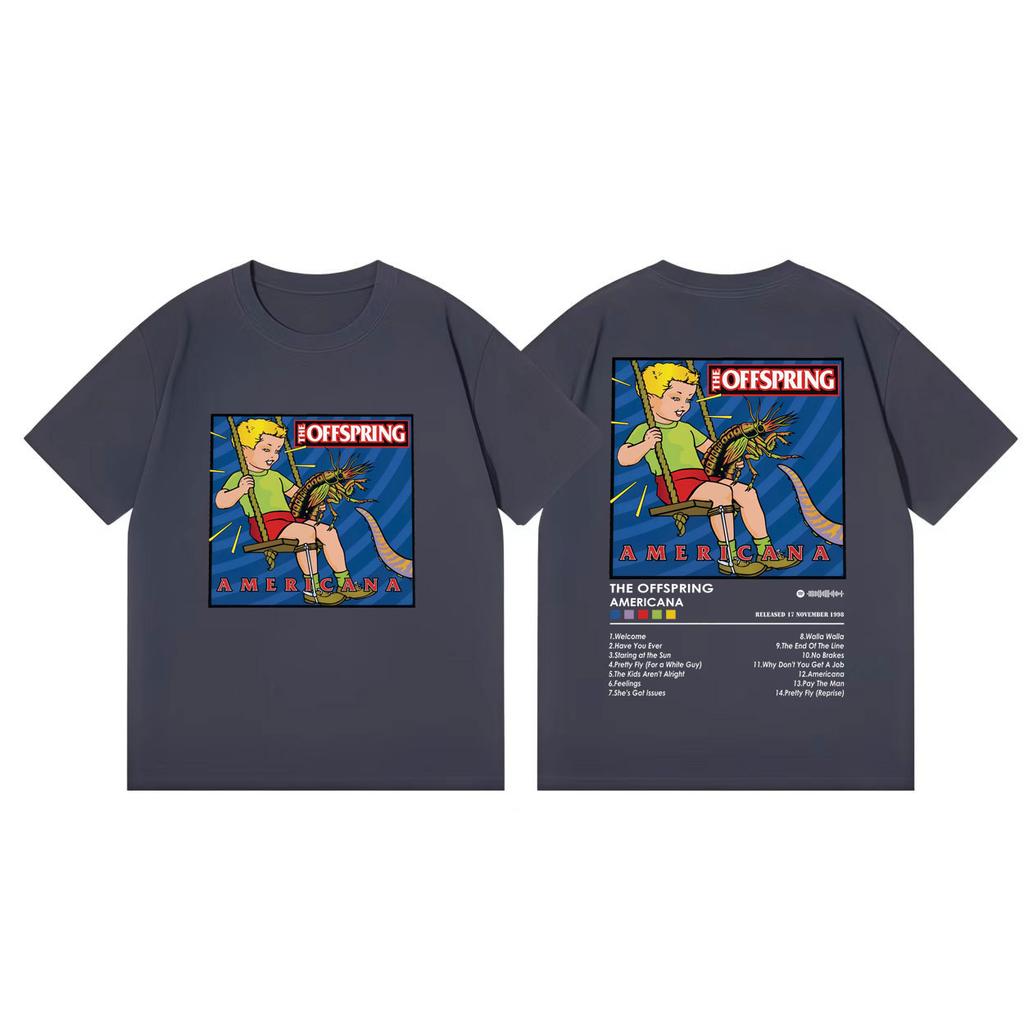 The Offspring Americana Album Grafik T-Shirts Punk Rock Popmusik Kurzarm T-Shirt Herren Damen Freizeitmode Lockere T-Shirts