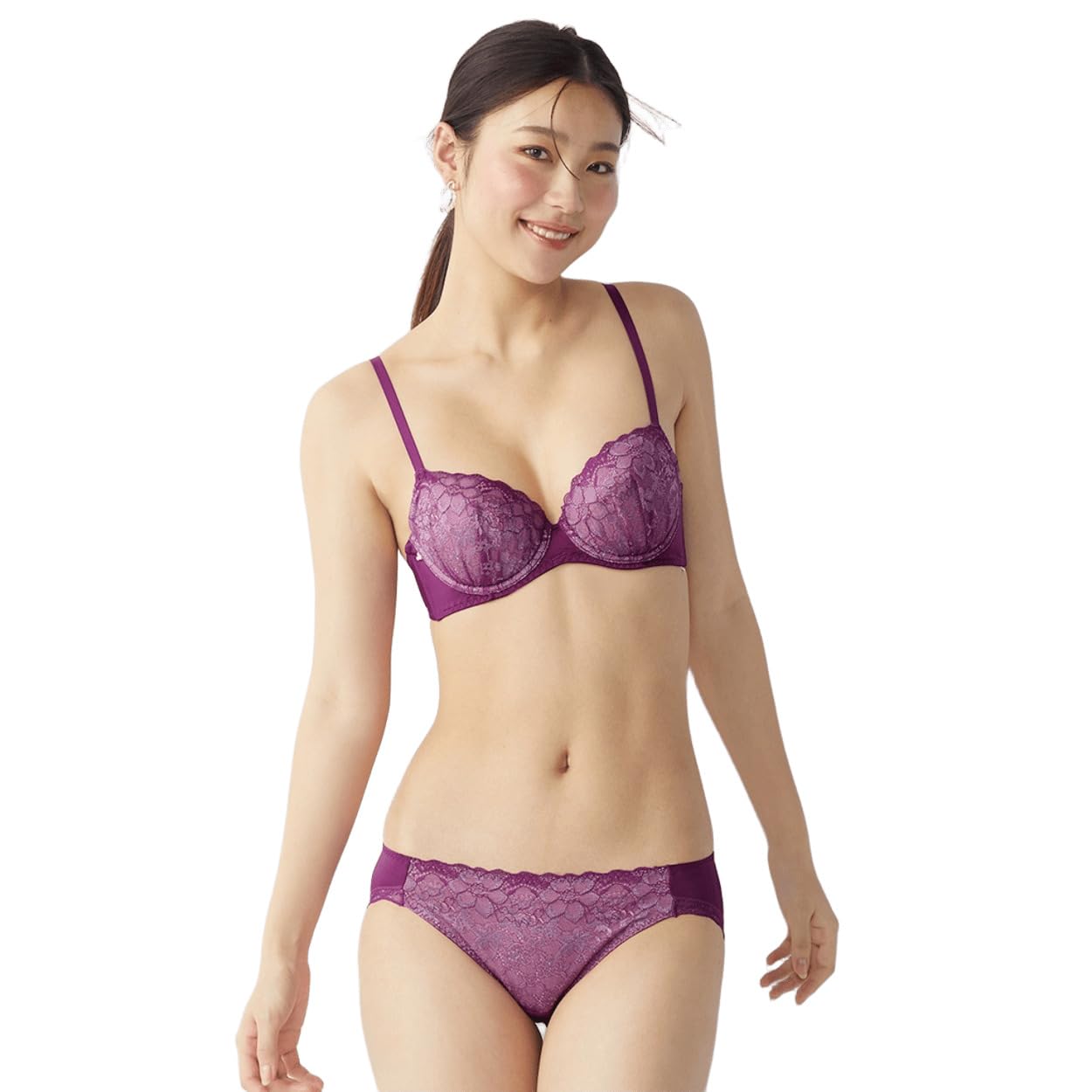 

AMOSTYLE Dream Bra Легкий бюстгальтер Трусики Dream Daylily M022 Размер F70M & Комплект, (фиолетовый),