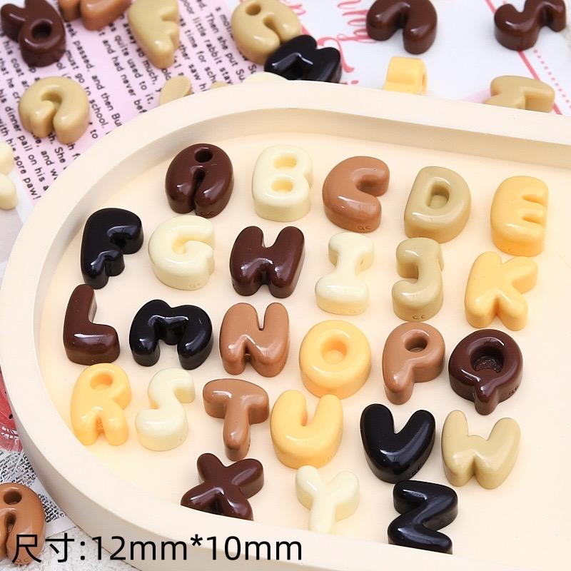 30 Stück Neue Niedliche Harz Cartoon Simuliert Schokolade, Kekse, Blätter, Buchstaben Serie Flache Rückseite Scrapbooking DIY Schmuck Handwerk