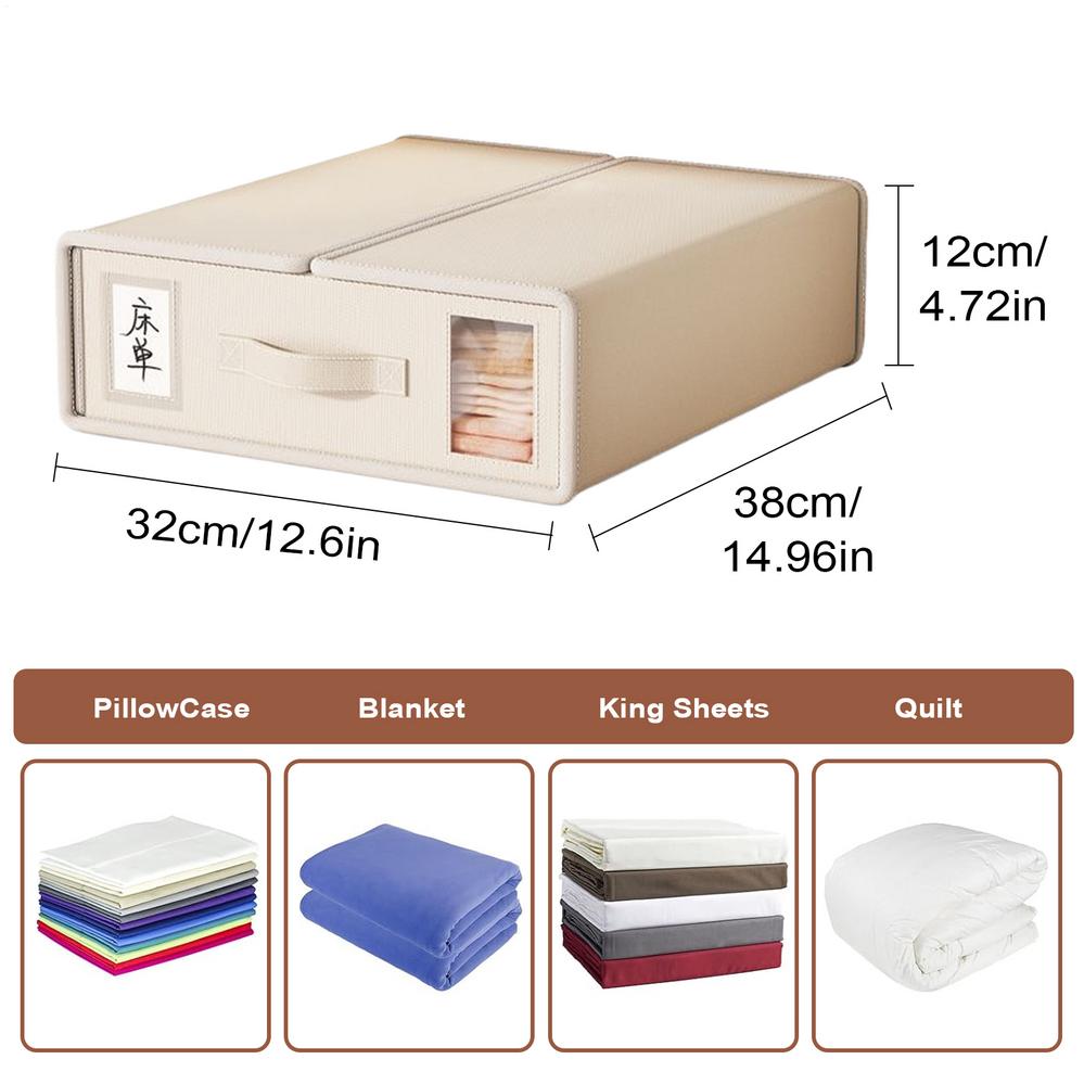 Bed Sheet Organizer Stackable Sheet Organizers And Storage For Closet Box Containers With Top Window Dustproof Organization For белый 2980₽