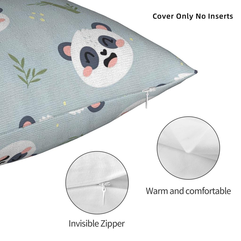 Cute Panda Animal Square Pillowcases Polyester Bed Car Cushion Cover Cute Home Decoration Pillow Cover 40*40