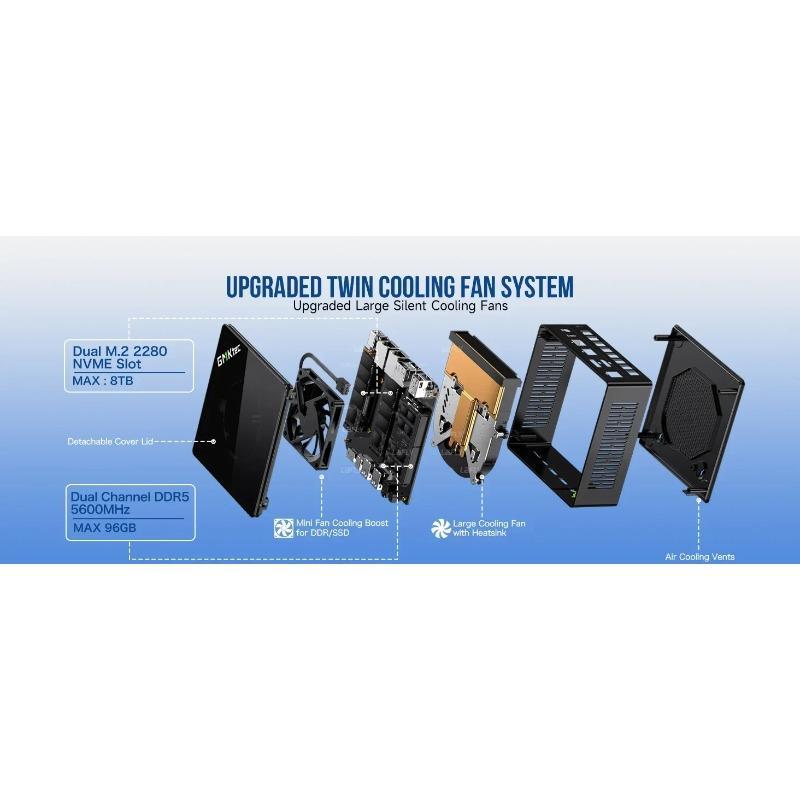 GMK K8Plus MiniPC AMD R7-8845HS K11 M7 Finestra11 Pro AMD Radeon ™   Componente Di Gioco Desktop SSD Wifi6 780M Oculink PCIE*4 DDR5 5600MHz