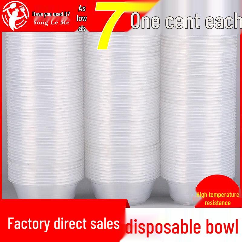 ZISIZ Disposable Food-Grade Plastic Bowls with Lids