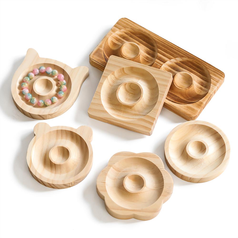 1pcs/lot Wooden Beading Design Board Suitable Bracelet Display Stand For Jewelry Making Necklaces Crafts Tray Practical Display